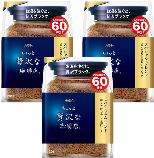 AGF 微奢華咖啡店 箴言藍袋咖啡, 3包, 120g, 1入