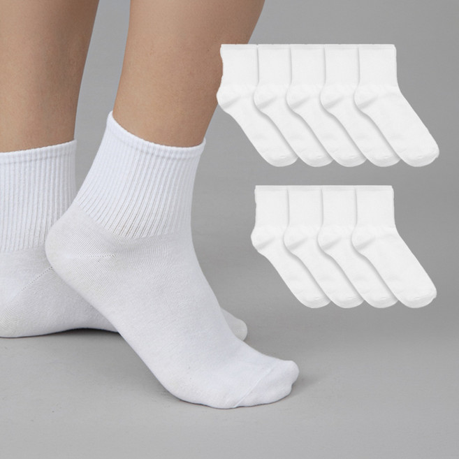 베이스알파에센셜 남성용 베이직 스포츠 커버 양말 10켤레 세트