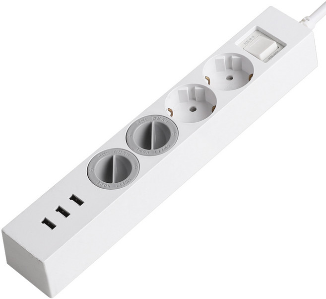 스윗홈 국산 USB 3포트 과부하차단 멀티탭 4구 + 안전커버 2p 세트, 5m, 혼합색상, 1개