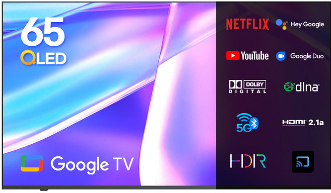 이노스 4K UHD QLED 구글 스마트 TV, 164cm(65인치), S6511KU, 벽걸이형, 방문설치