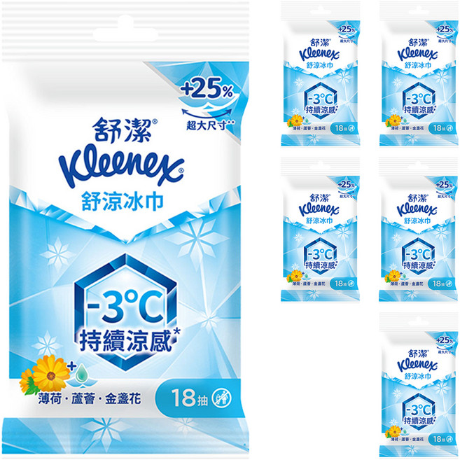 Kleenex 舒潔 舒涼冰巾, 1入, 6包