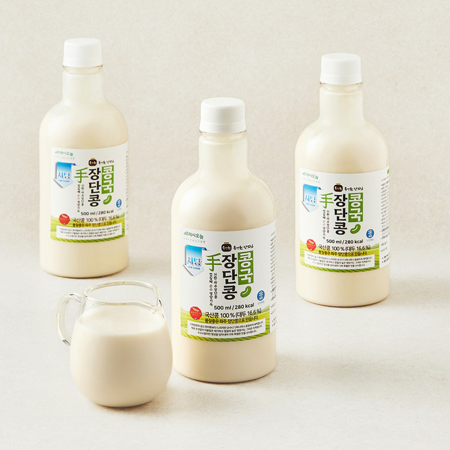 프레시오늘 껍질째 손수 영양가득 진한 저당 파주장단콩 윤성순 장모님 콩국, 500ml, 3개