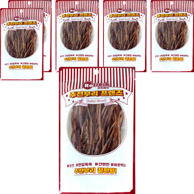 주전부리프렌즈 리프레쉬 쫄쫄찡어 조미오징어채, 20g, 6개