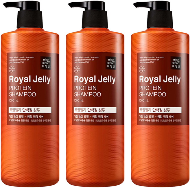 미쟝센 로얄젤리 단백질 샴푸, 3개, 1L