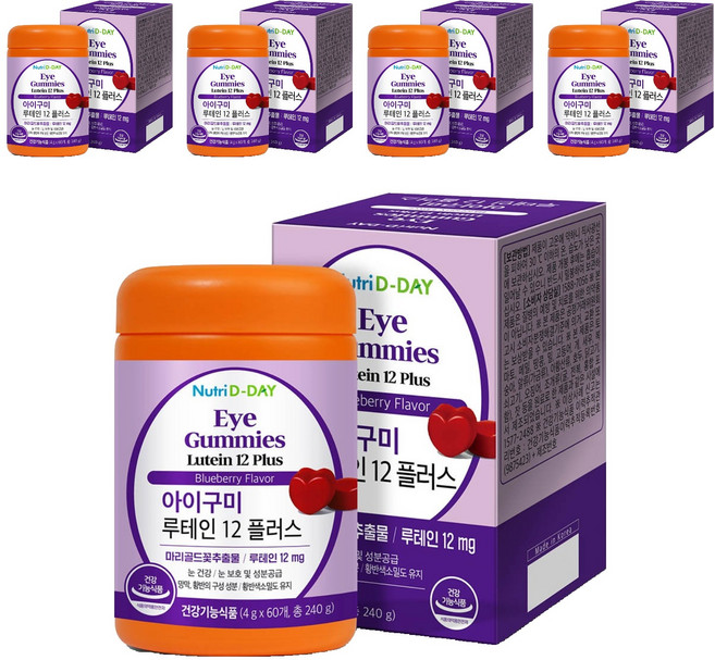 뉴트리디데이 아이구미 루테인 12 플러스, 60정, 5개