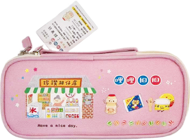 Sunny 三瑩文具 哩哩扣扣上翻筆袋 SPC-350A 205 x 95 x 50mm 6歲以上, 粉色, 1個