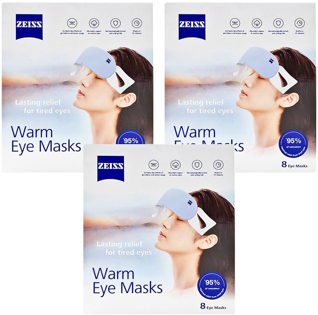 ZEISS 蔡司 蒸氣眼罩 40度恆溫 親膚透氣, 8個裝, 3盒