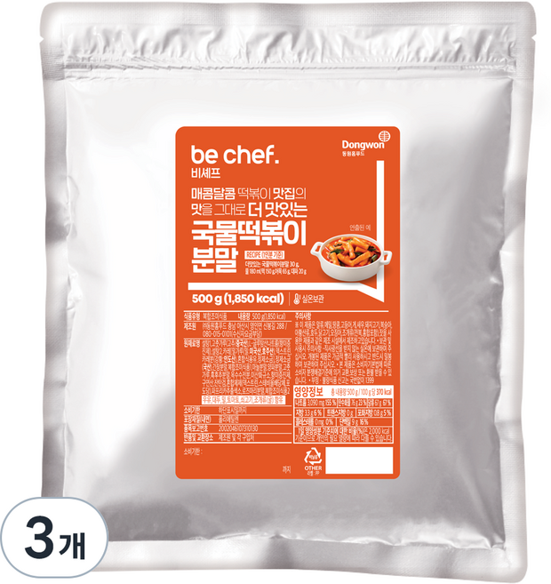 비셰프 국물떡볶이 분말, 500g, 3개