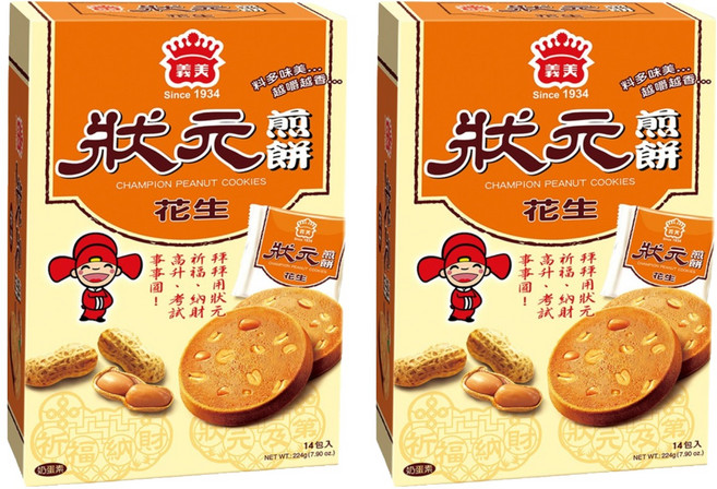 義美 狀元煎餅 花生, 224g, 2盒