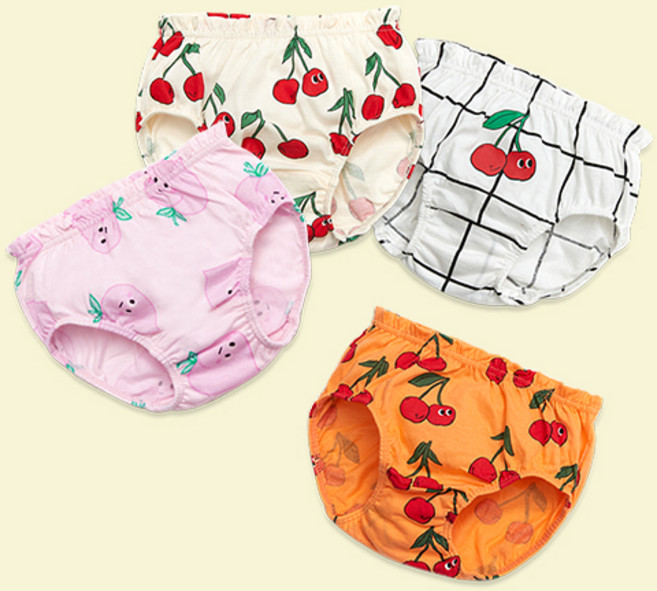 유니프랜드 여아용 피치체리 삼각 팬티 4종세트