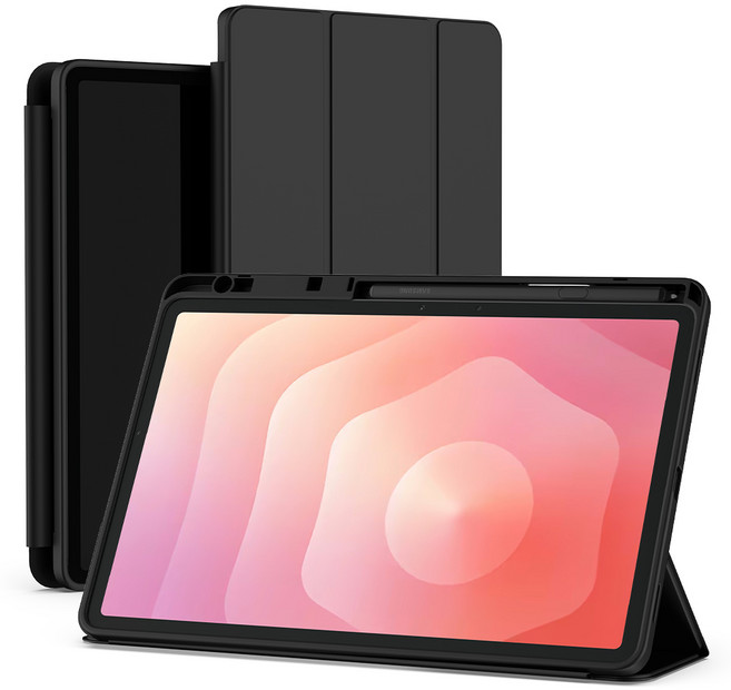 신지모루 스마트커버 펜슬 수납 태블릿 케이스, 블랙, 1개