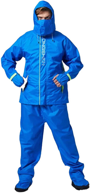 DongShen 東伸 多功能外套雨衣 2代 專利側開延展設計 一體成型防水, 寶藍色