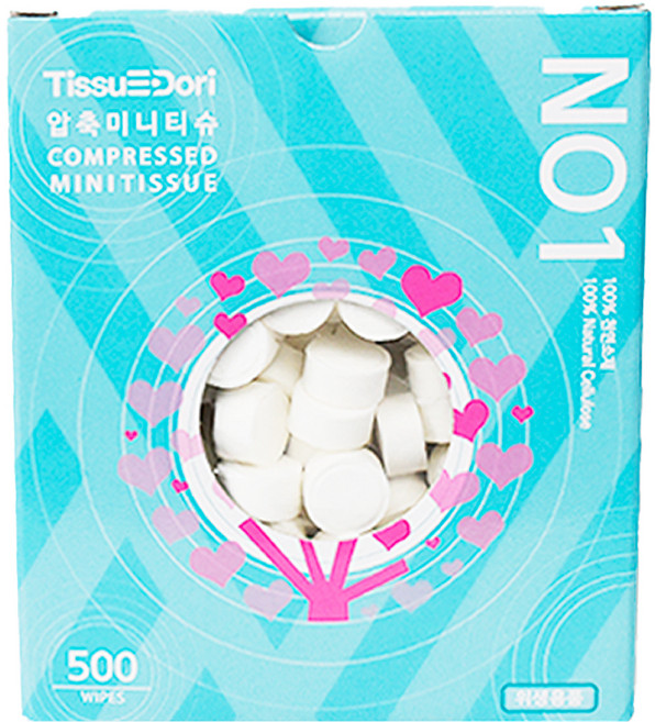 티슈도리 압축 미니 티슈, 1개