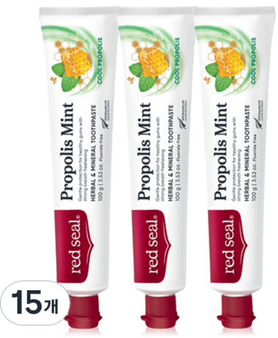레드씰 프로폴리스 민트 치약, 100g, 15개