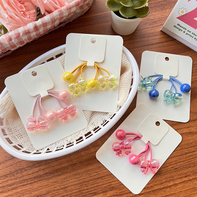 키즈데이 여아용 방울고무줄 오팔 리본 8종 세트