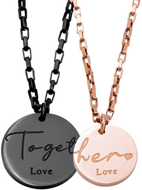 RADIANT STAR 璀璨之星 命中注定的相遇 Together情侶鈦鋼項鍊對鍊禮盒 ATS193