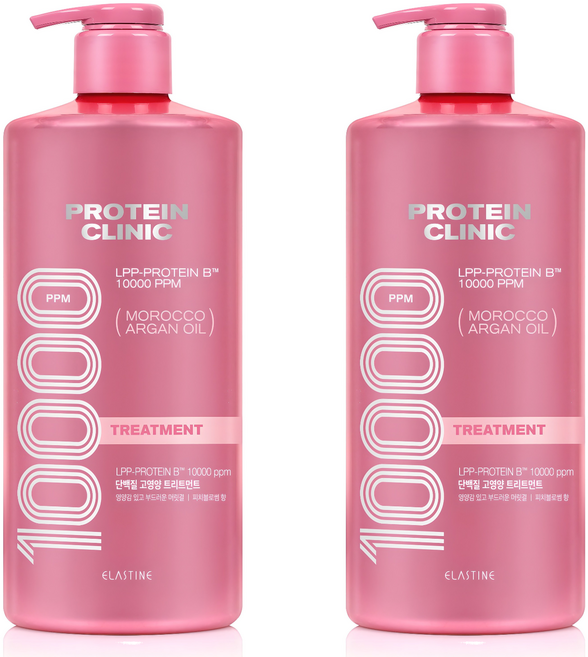 엘라스틴 프로틴 클리닉 10000 고영양 단백질 트리트먼트 피치블로썸향, 1L, 2개
