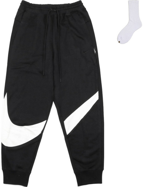 Nike 男款 Swoosh 刷毛束口褲 DX0565-013 + Welldone 襪子