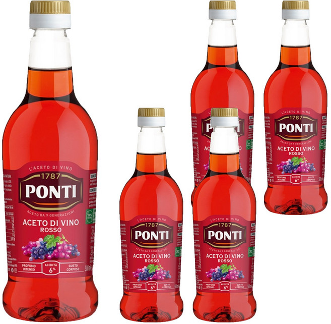 PONTI 紅酒醋, 500ml, 5瓶