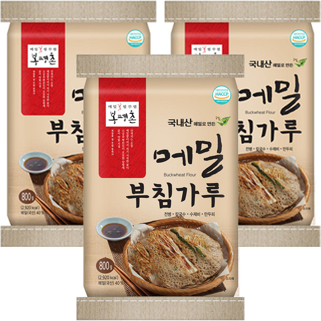 봉평촌 메밀 부침가루, 800g, 3개