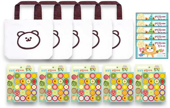 멜로우스토리 스마일베어 칭찬선물 세트 답례품, 브라운베어, 5세트