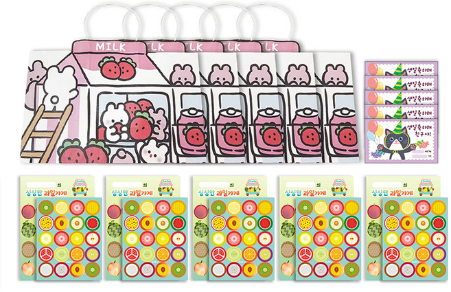 멜로우스토리 해피버니 답례품 칭찬선물 세트, 딸기가게, 5세트