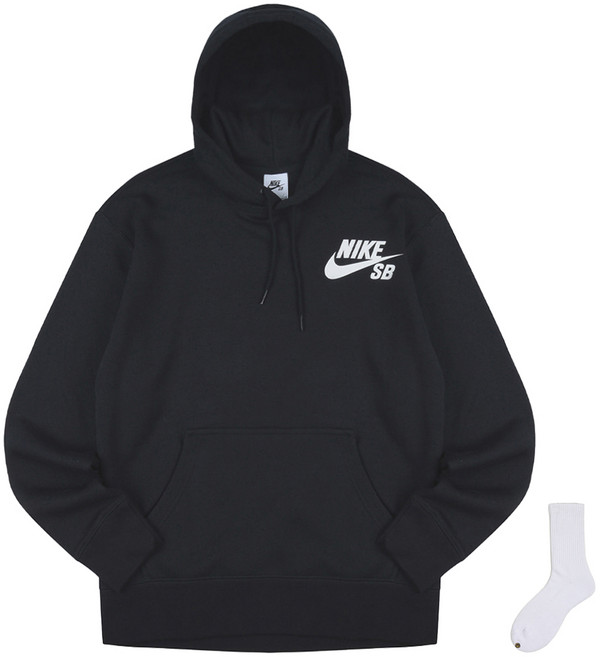 Nike 男款 SB Icon 連帽T恤 CW7065-010 + Welldone 襪子