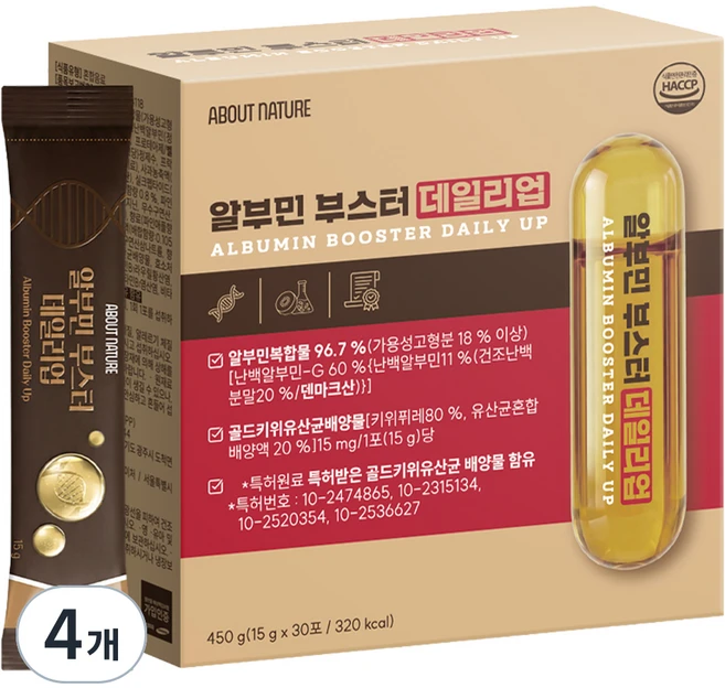 어바웃네이처 알부민 부스터 데일리업 30p, 450g, 4개 - 쿠팡