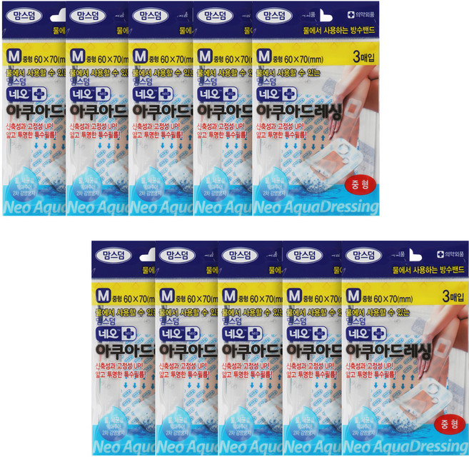 네오메디제약 맘스덤 아쿠아 드레싱 3매, 3개입, 10개