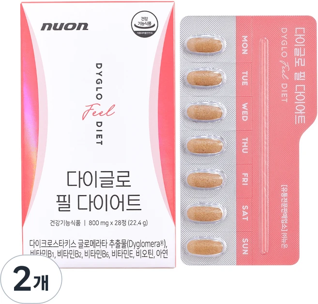 NUON 다이글로 필 다이어트, 14정, 2개 - 쿠팡