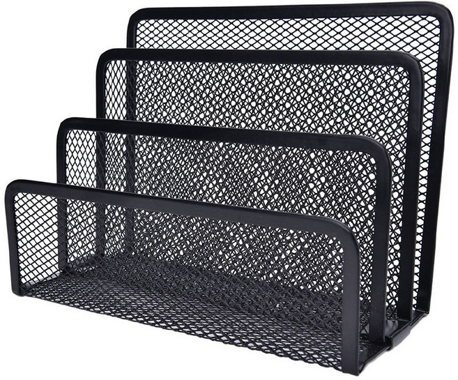 AHOYE 鐵製桌面文件架, 黑色, 3層