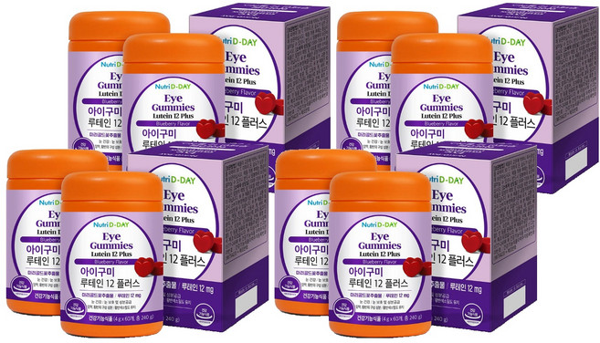 뉴트리디데이 아이구미 루테인 12 플러스, 60정, 8개
