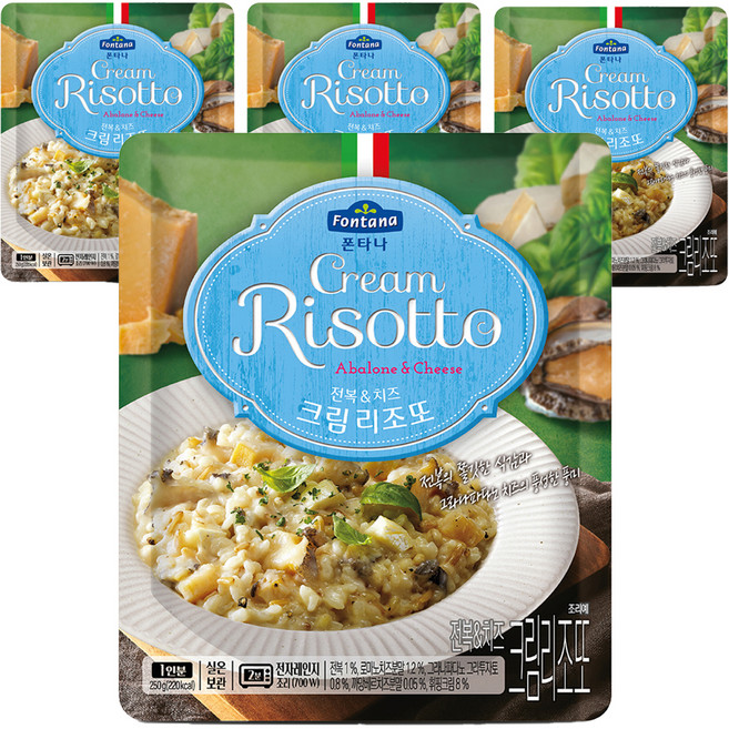 폰타나 전복 앤 치즈 크림 리조또, 250g, 4개