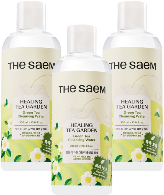 더샘 힐링 티 가든 그린티 클렌징 워터, 300ml, 3개