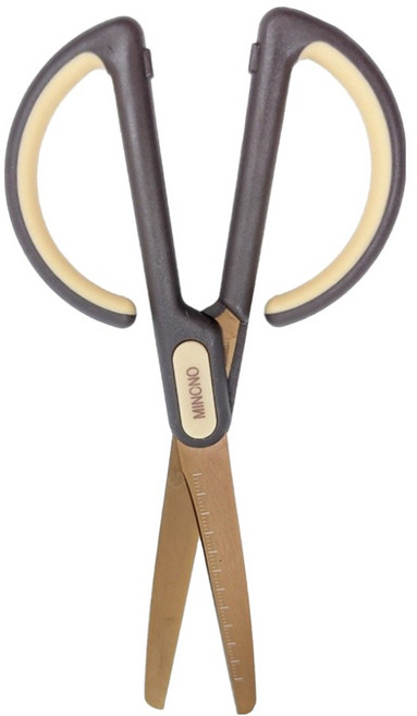 minono 米諾諾 刻度尺防黏鈦金剪 16.7 x 7.5 x 1cm, 灰色 + 金色, 1個