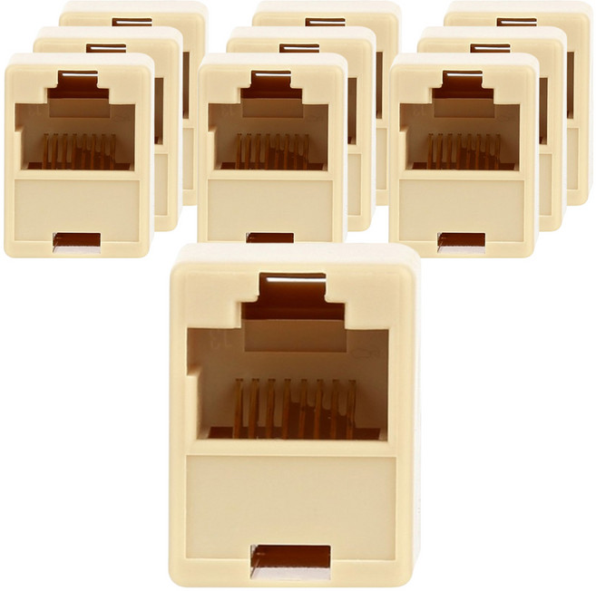 넥스트유 커피러 랜선 I형 연장 랜커플러, 베이지, 10개, 32mm