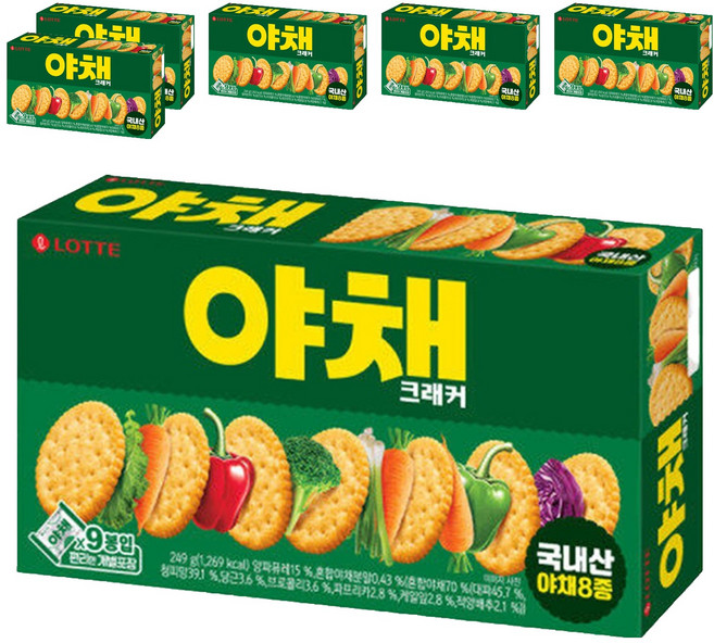 LOTTE 樂天 蔬菜風味餅乾, 83g, 6盒