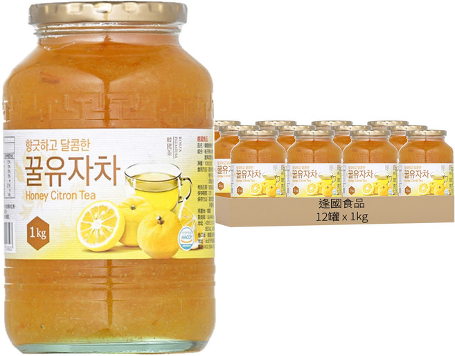 逢國食品 韓國蜂蜜檸檬茶, 1kg, 1入, 12罐