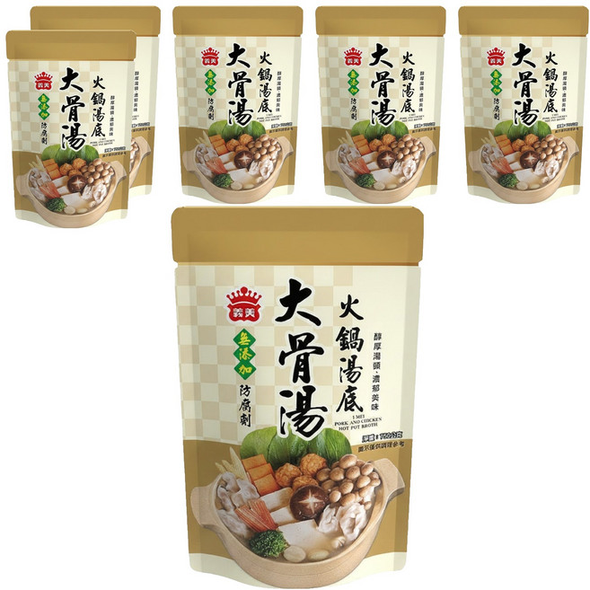 義美 大骨湯火鍋湯底, 750g, 6包