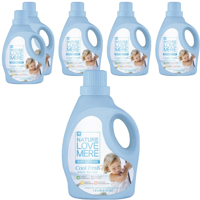 네이쳐러브메레 쿨프레쉬 유아 섬유유연제 코튼향 본품, 1.8L, 6개