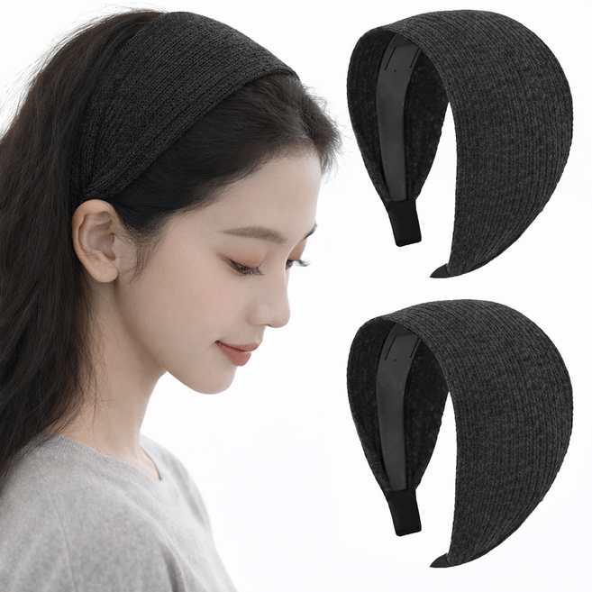 딥톡 귀 안아픈 넓은 데일리 헤어밴드 25DT1054 2p