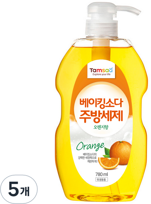 탐사 베이킹소다 주방세제 오렌지, 780ml, 5개