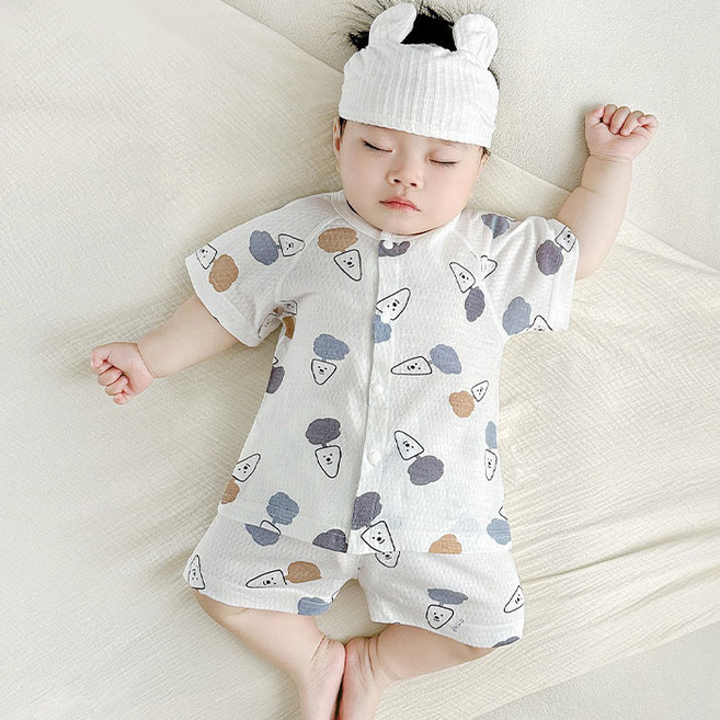 유아용 통기성 쿨쿨 여름 메쉬 반팔 실내복 상하세트