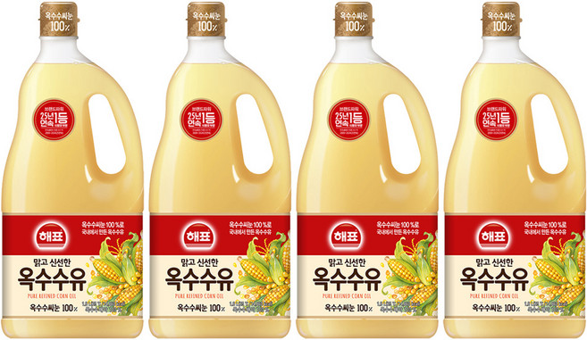 해표 옥수수유, 1.8L, 4개