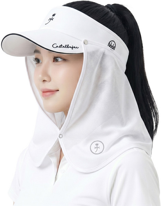 까스텔바작 골프 선쉐이드 햇빛 가리개 BMCW-GM903, 화이트, 1개