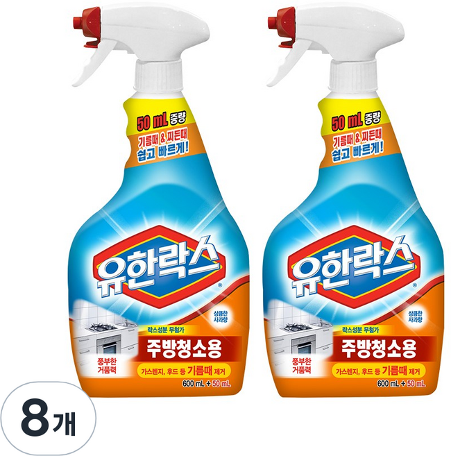 유한락스 주방청소용 세정제, 8개, 650ml