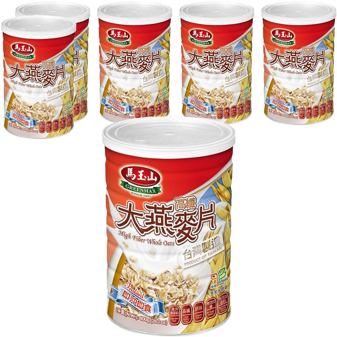 馬玉山 高纖大燕麥片, 800g, 6罐