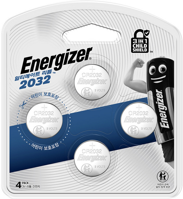 에너자이저 얼티메이트 리튬 코인건전지 ULC2032, 4개입, 1개