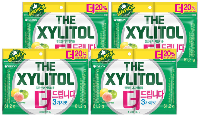 오리온 깔끔한 더 자일리톨, 61.2g, 8개