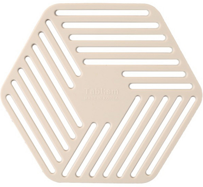 테이블리즘 실리콘 인덕션 보호 냄비받침, 베이지, 1개
